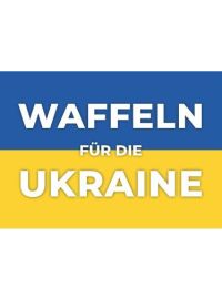 Waffeln für die Ukraine und Ukraineflagge