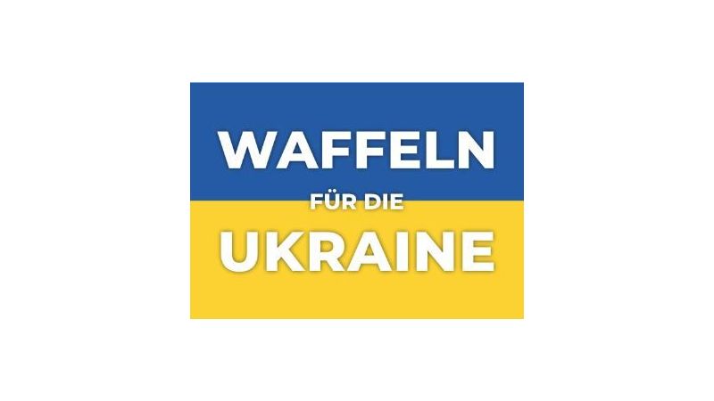 Waffeln für die Ukraine und Ukraineflagge